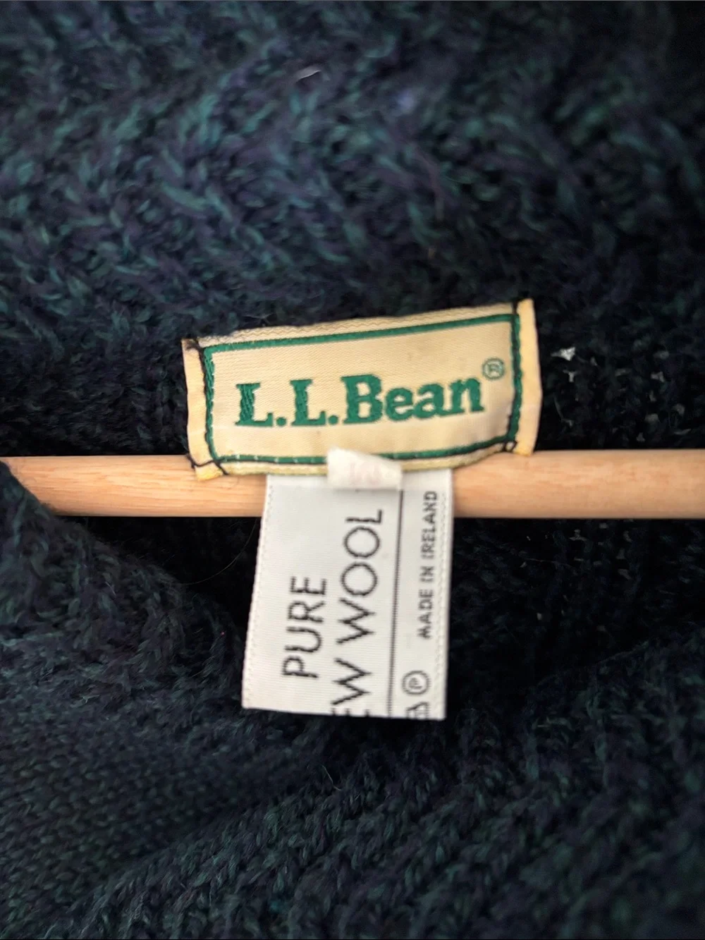 Vintage LL Bean 100% Wool Sweater - Made in Ireland - Men’s M